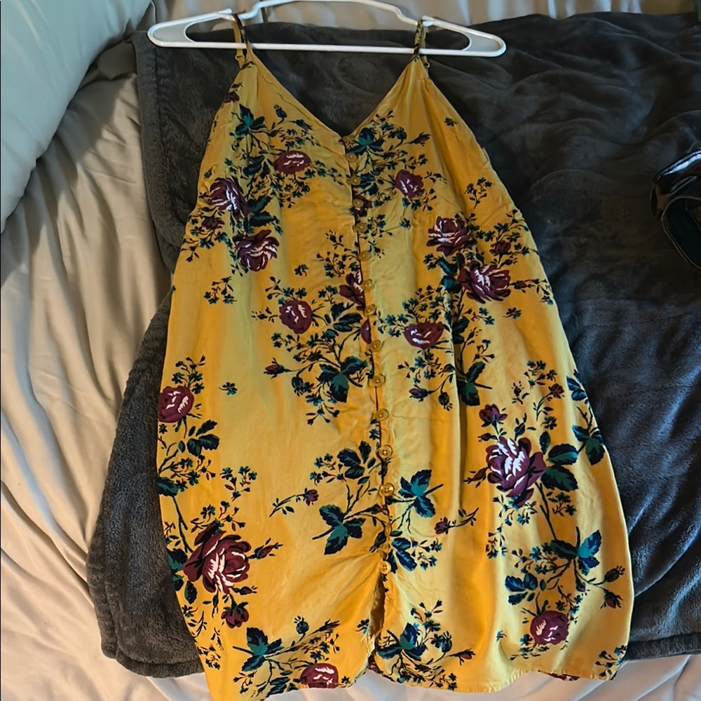 Francesca's Collections Yellow Floral Mini Dress